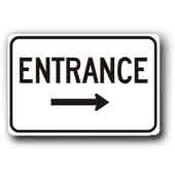 Metal Traffic Sign 18x12 Entrance with Right Arrow Reflective Aluminum Metal Traffic Sign 18x12 Entrance with Right Arrow Reflective Aluminum